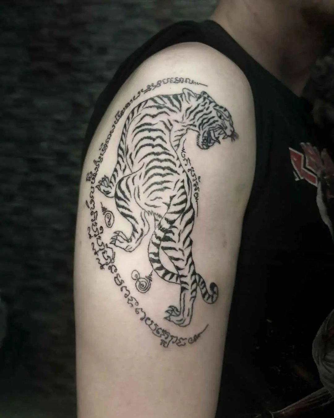 tiger sak yant tattoo by fame tattoo