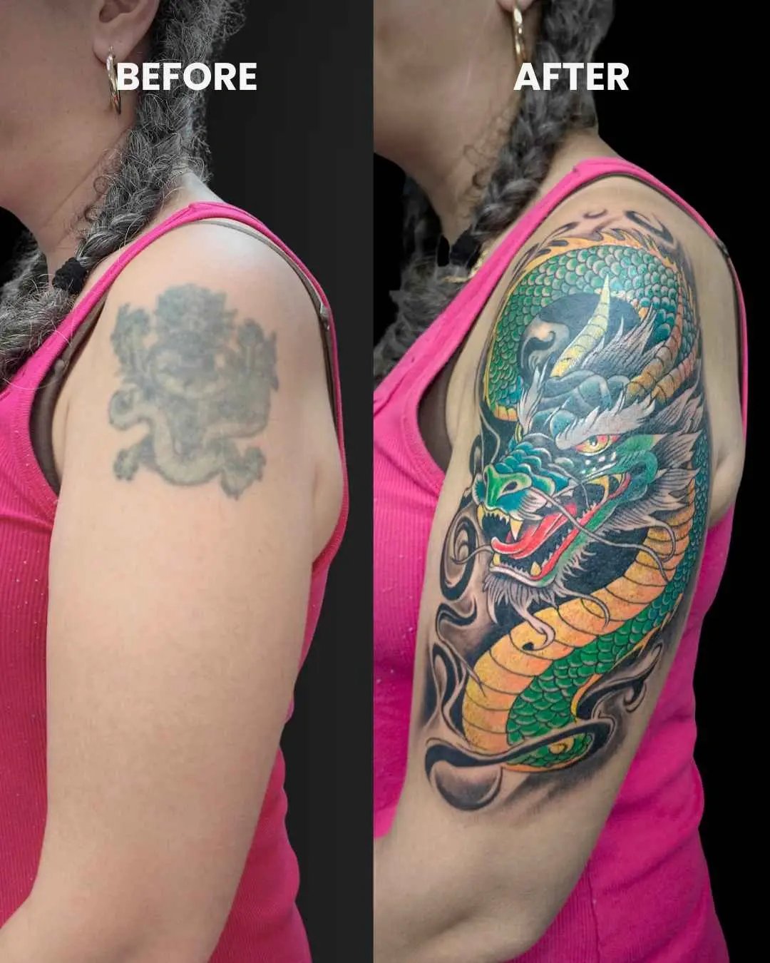 arm cover-up tattoo by fame tattoo