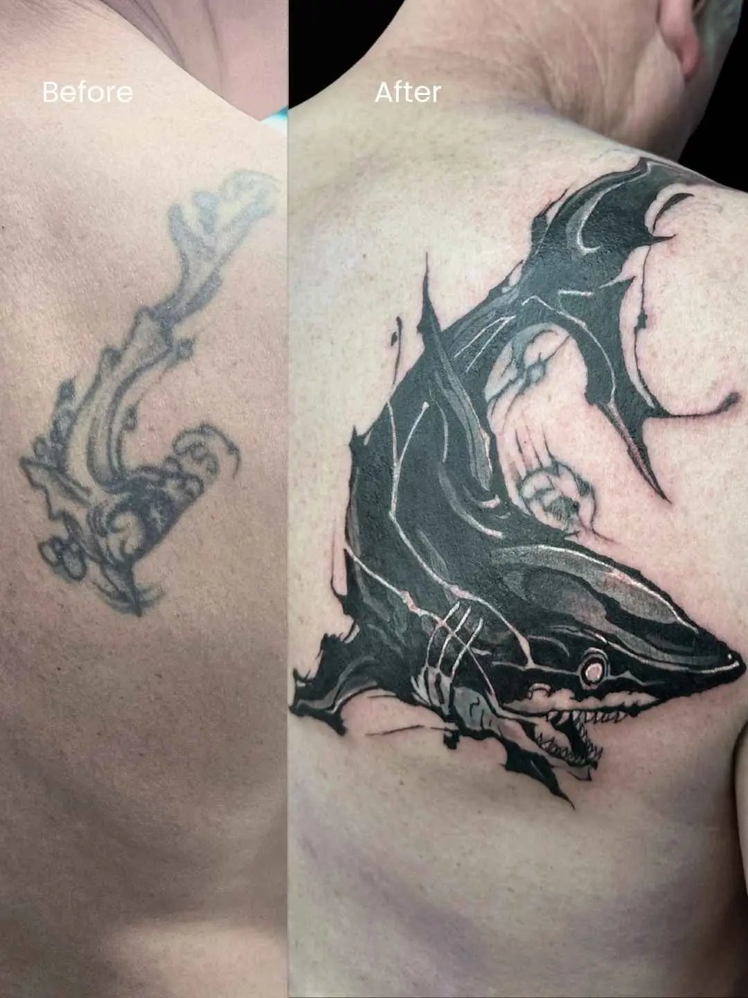back cover-up tattoo by fame tattoo