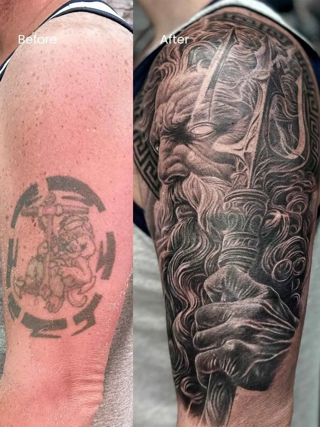 arm cover-up tattoo by fame tattoo