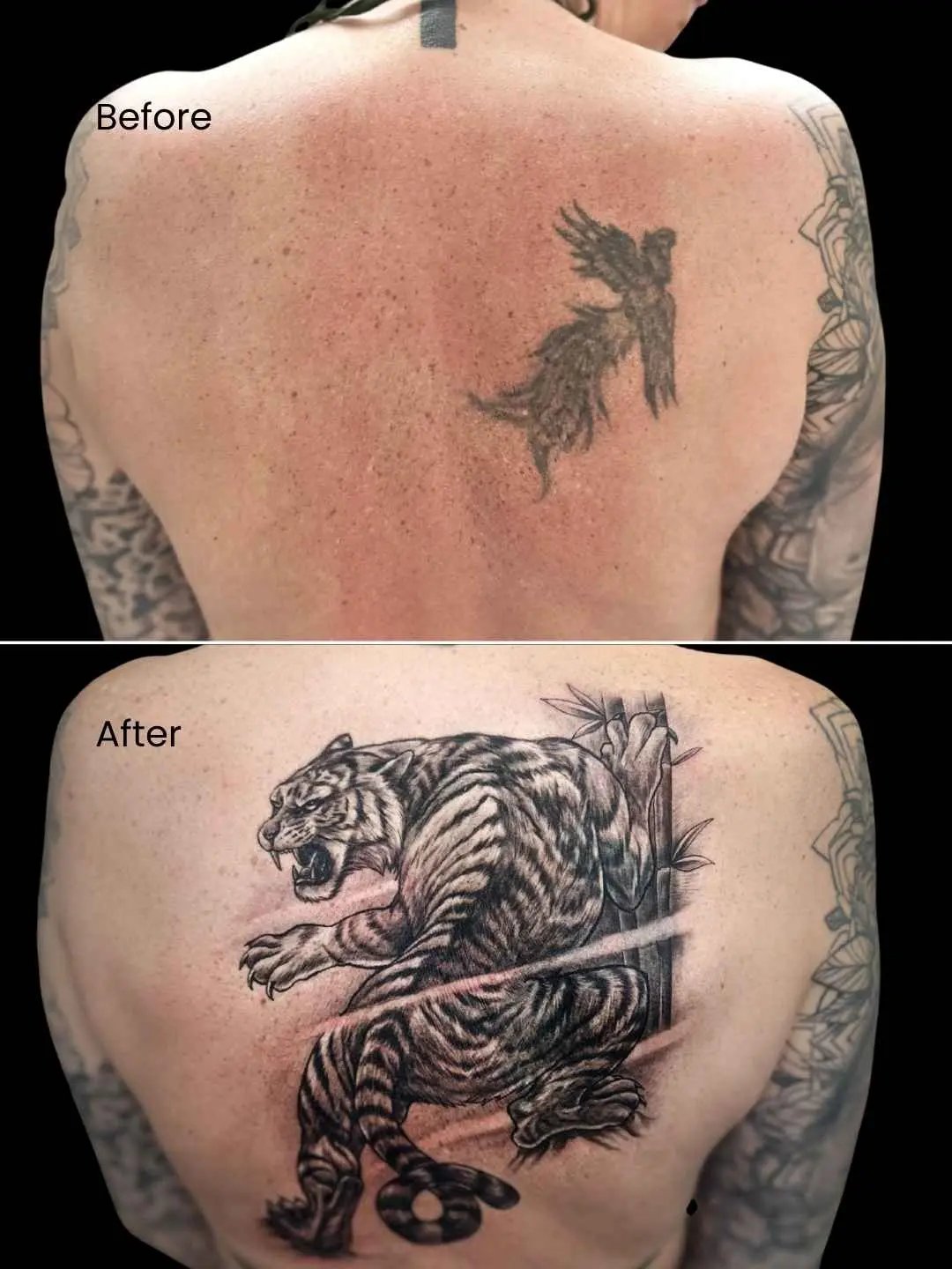 back cover-up tattoo by fame tattoo