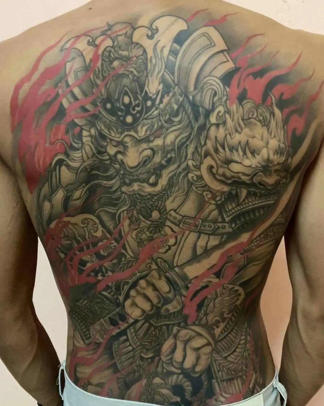 Japanese full back tattoo by fame tattoo