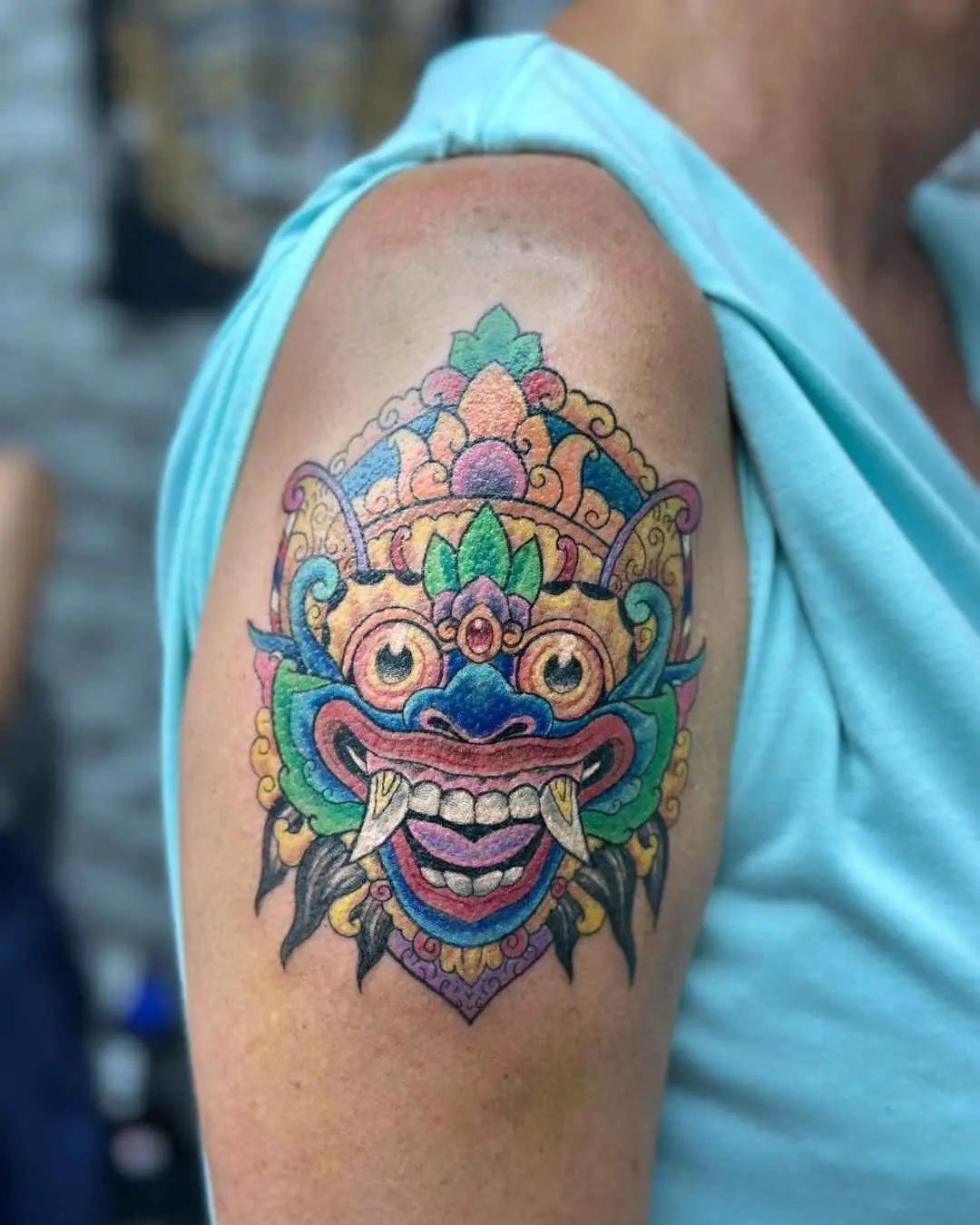 Japanese Mask tattoo by fame tattoo