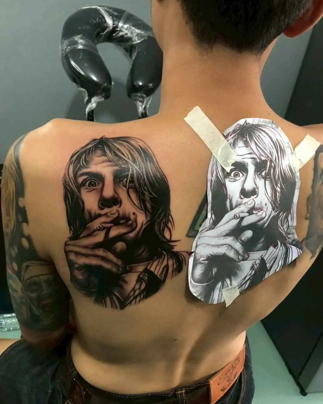 realism tattoo, back tattoo by fame tattoo