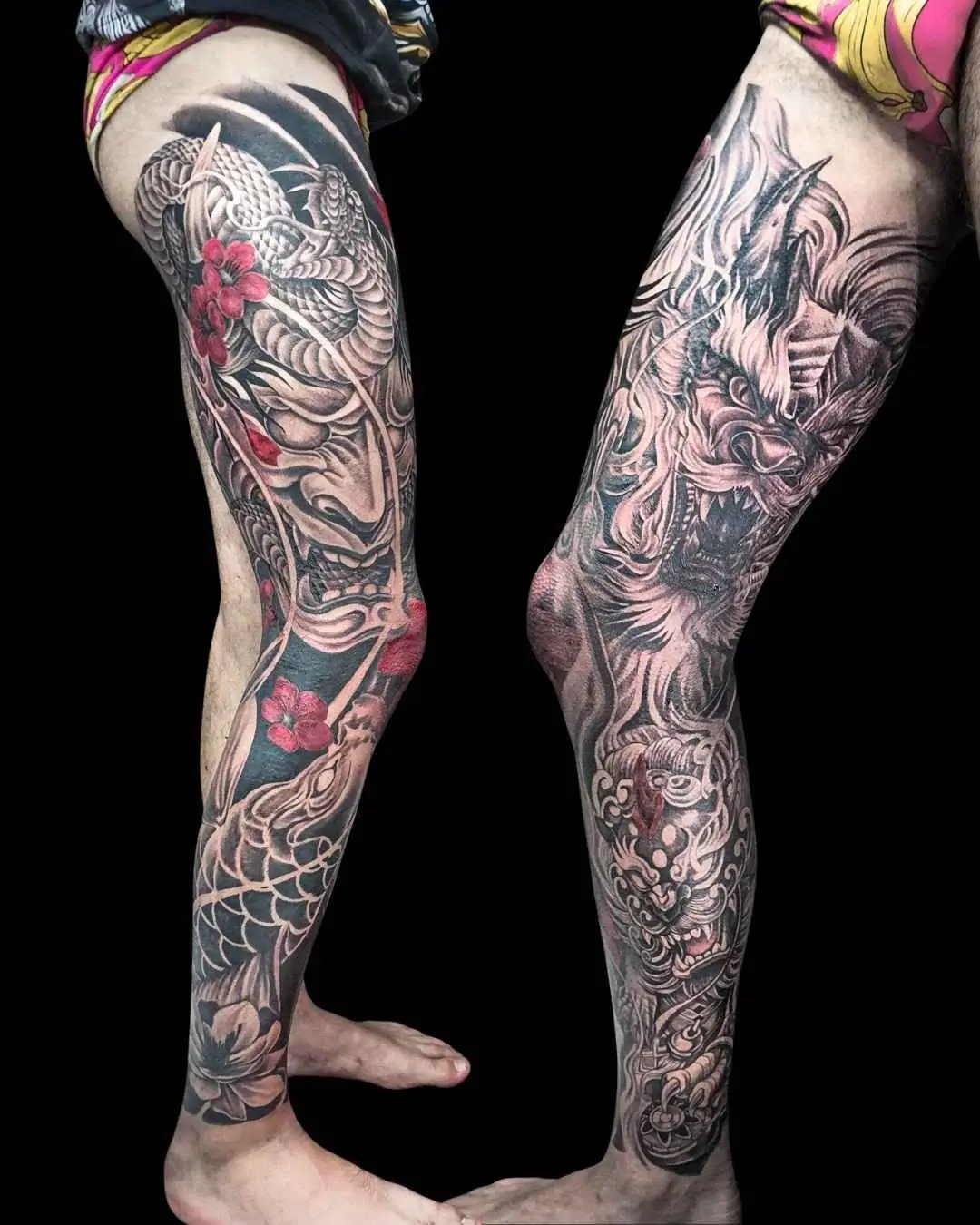 Japanese full leg tattoo by fame tattoo