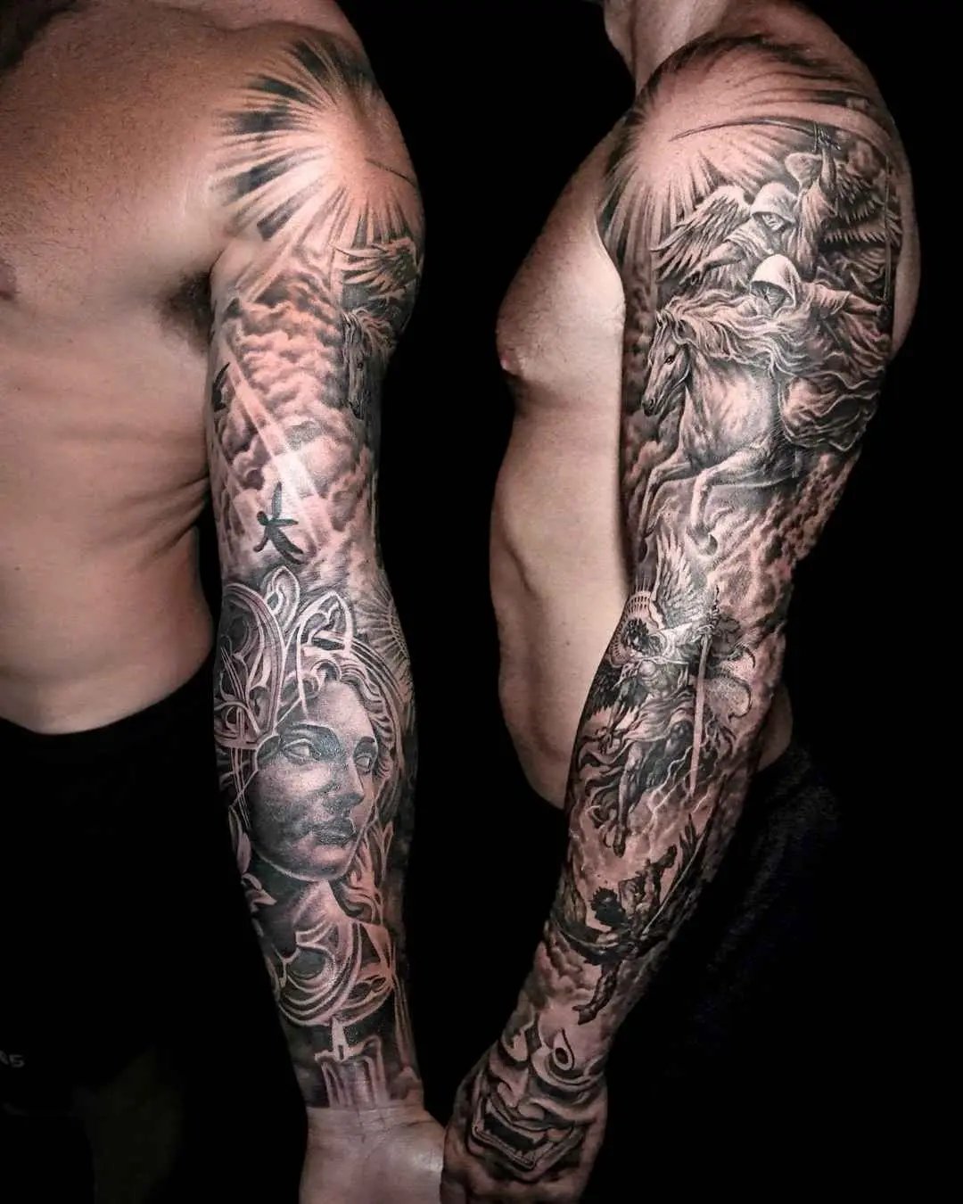 realism tattoo, full arm tattoo by fame tattoo